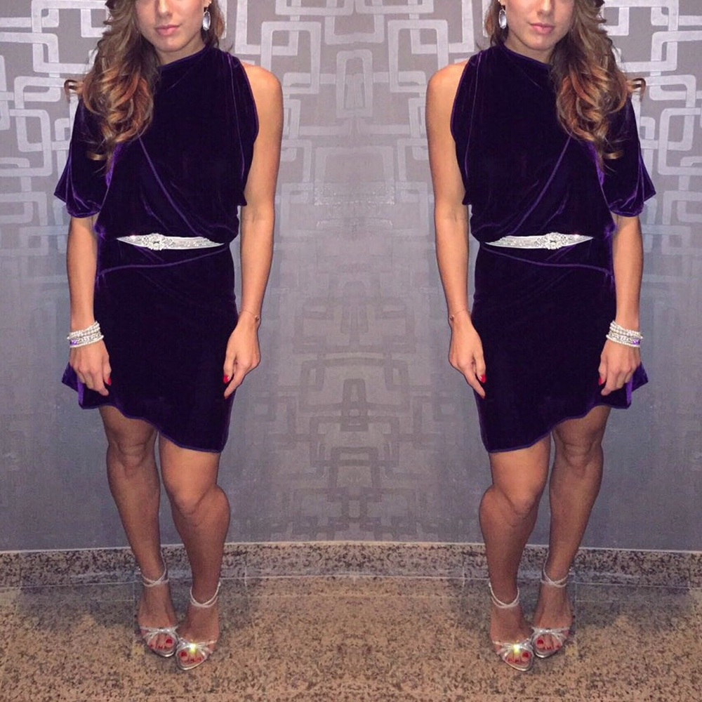 BCBG MaxAzria purple velvet dress